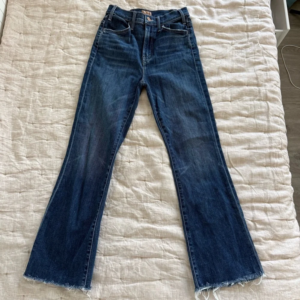 Mother The Hustler Ankle Fray Jeans in Teaming Up Size 25